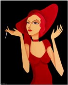 ROTE&nbsp;DAME&nbsp;von Anil Kohli - Acryl auf Leinwand 80x100cm